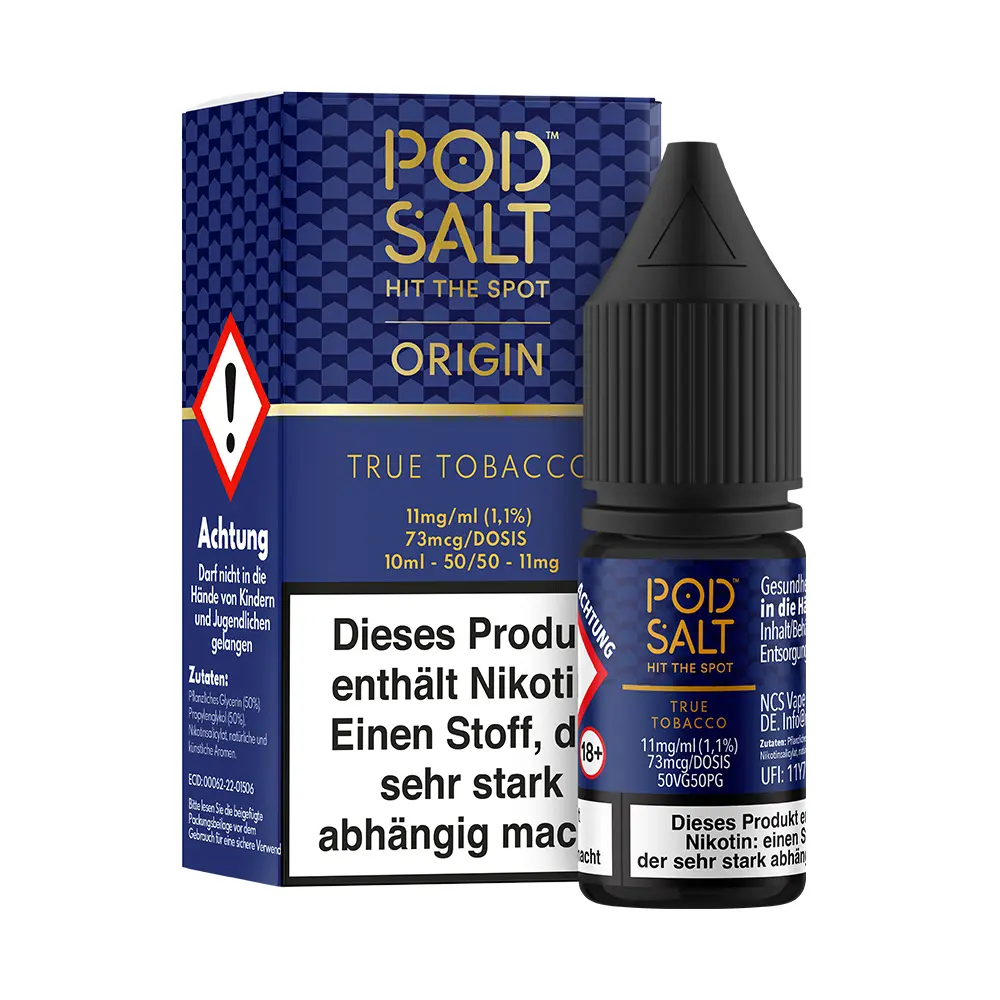 Pod Salt Origin Nikotinsalz - True Tobacco - Liquid 11mg 10ml 