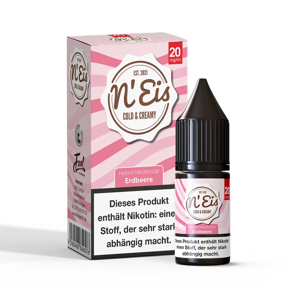 nEis Nikotinsalz - Erdbeere - 10ml Liquid 20mg 