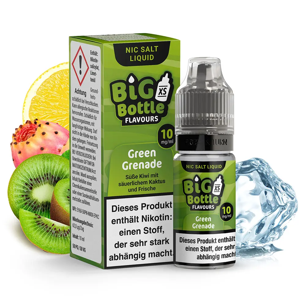 Big Bottle Flavours - Green Grenade - 10ml 10mg Nikotinsalz  