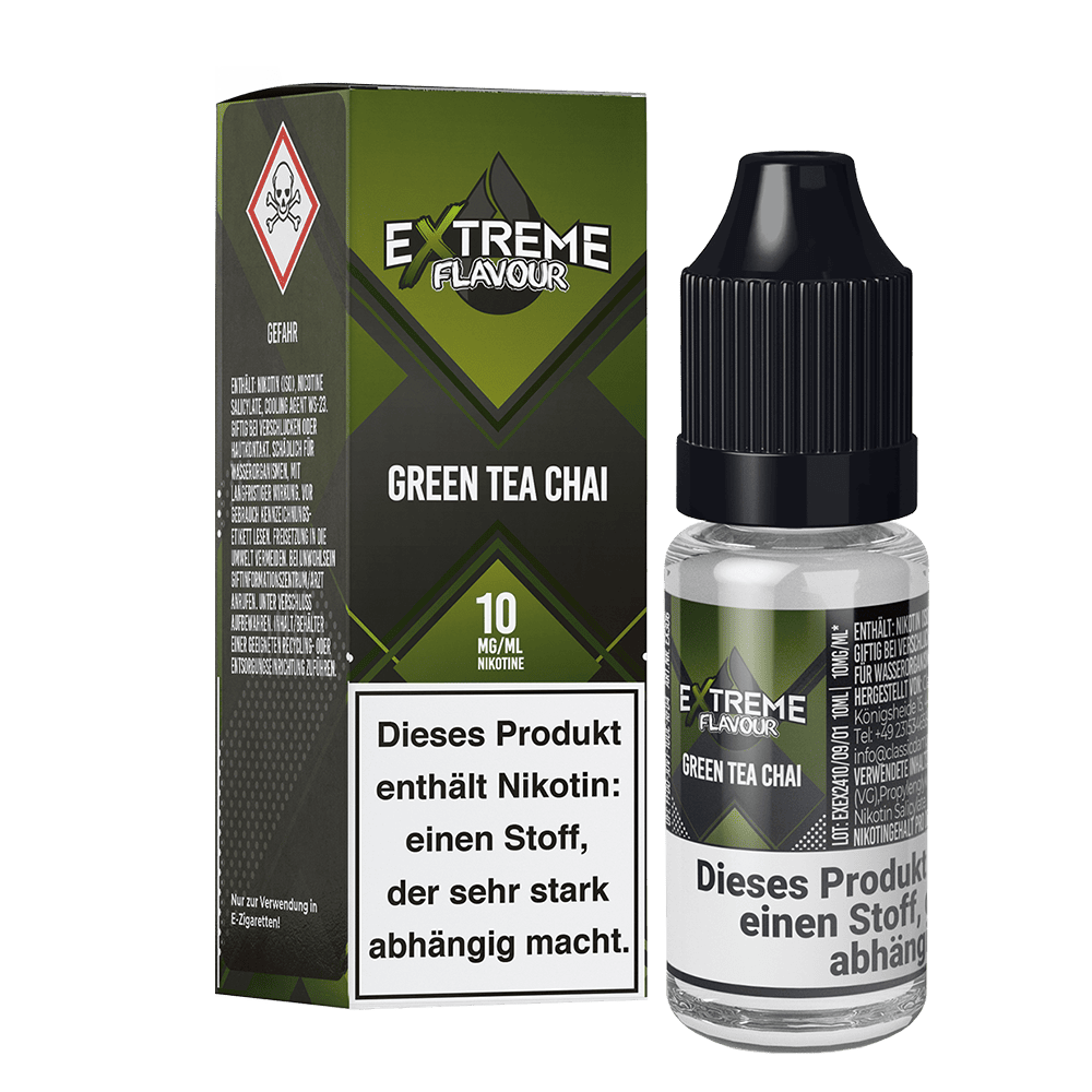 Extreme Flavour - Green Tea Chai - 10mg 10ml Hybrid-Nikotinsalzliquid  C