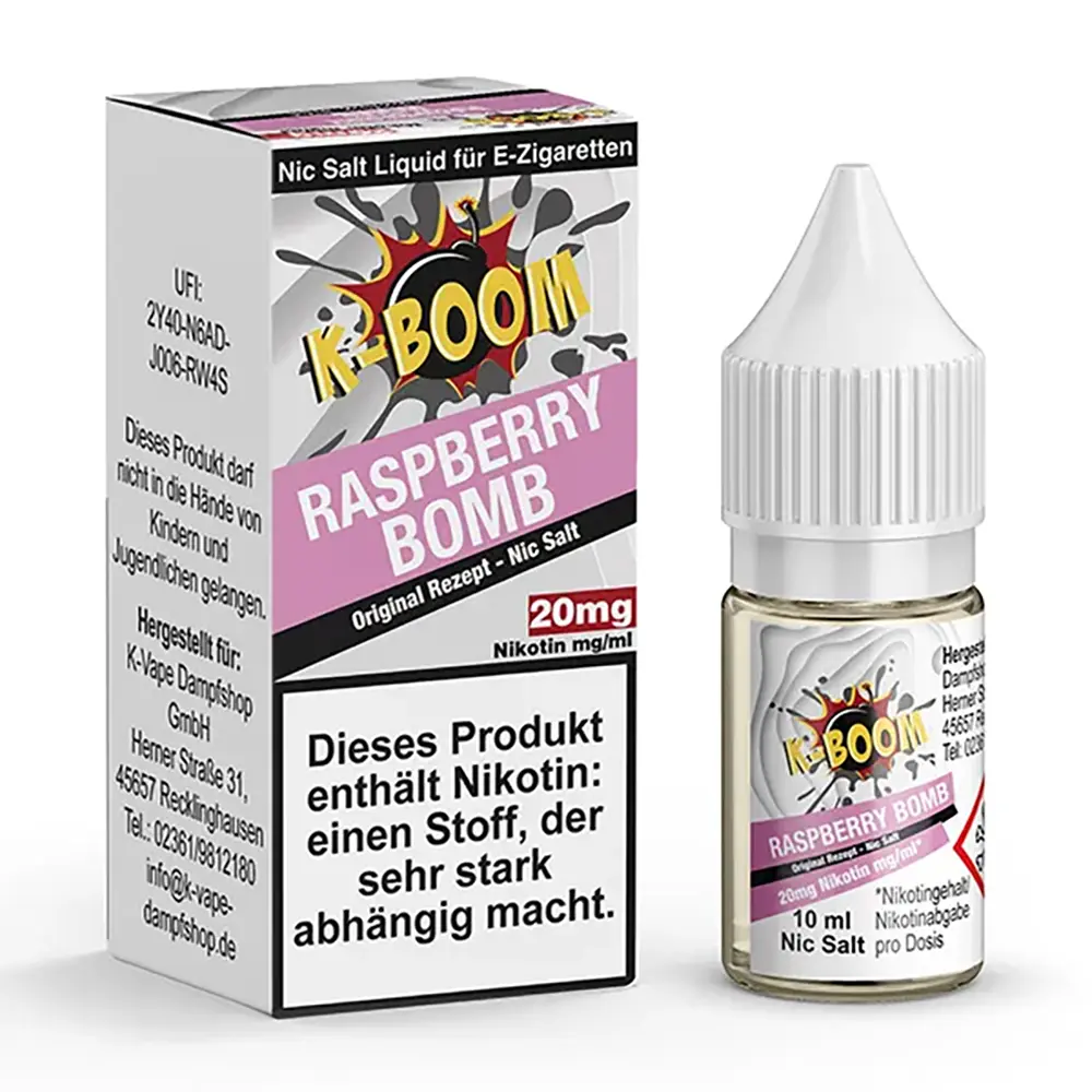 K-Boom Raspberry Bomb Nic Salt 20mg 10ml 