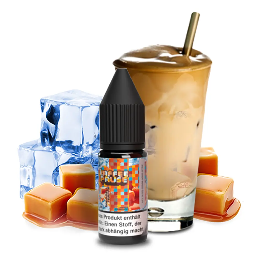 Kaffeepause Nikotinsalz Karamell Frappe Ice Liquid 20mg 10ml by Steamshots 