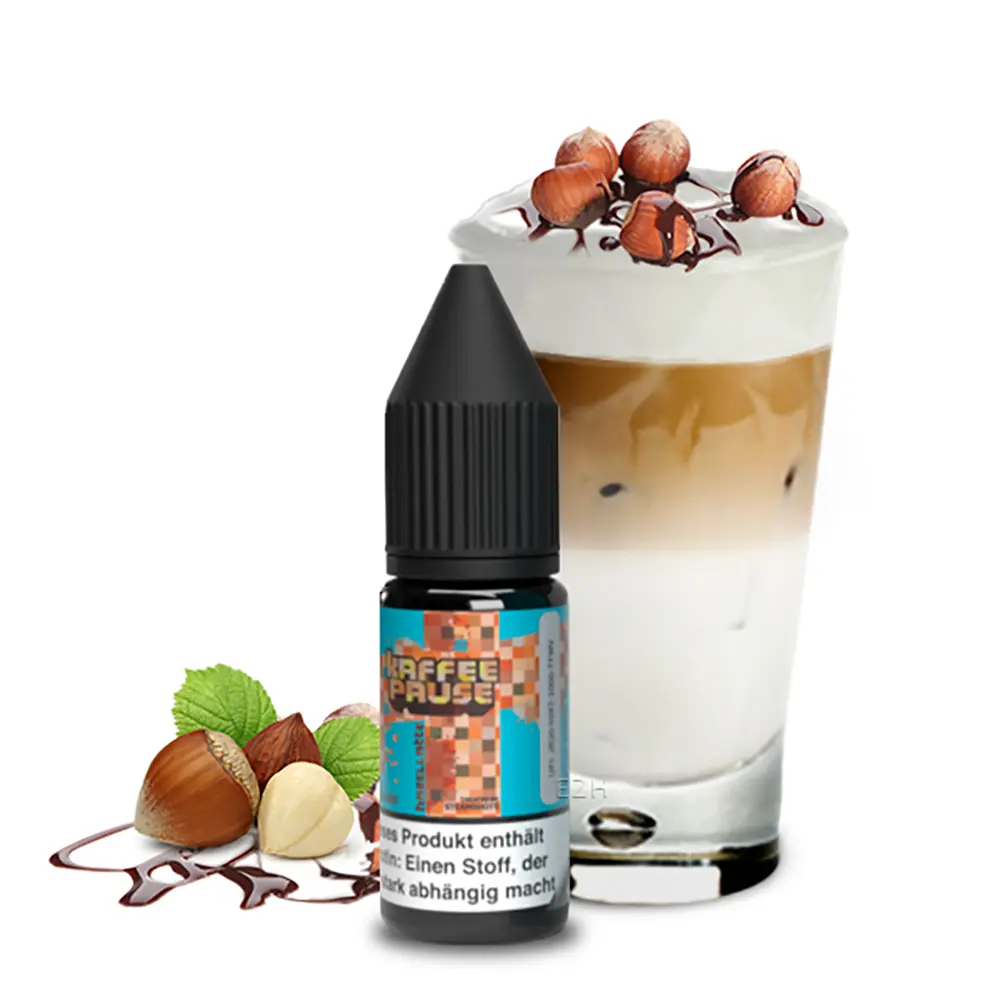 Kaffeepause Nikotinsalz Hazellatte Liquid 20mg 10ml by Steamshots 