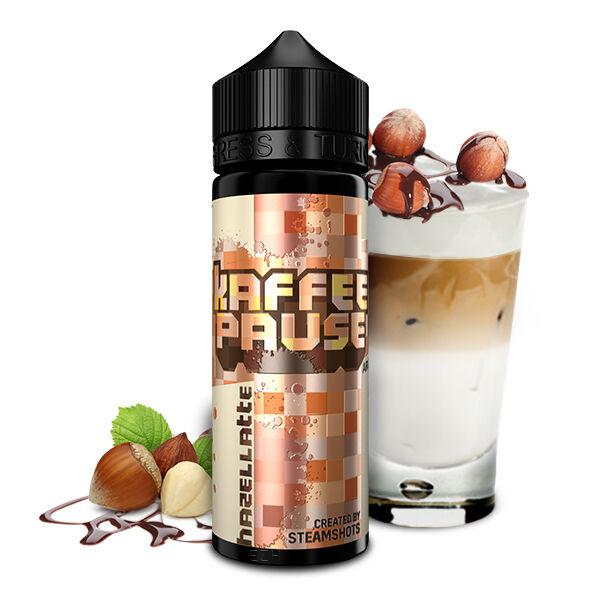 Kaffeepause Aroma Hazellatte 10ml  in 120ml Flasche by Steamshots 