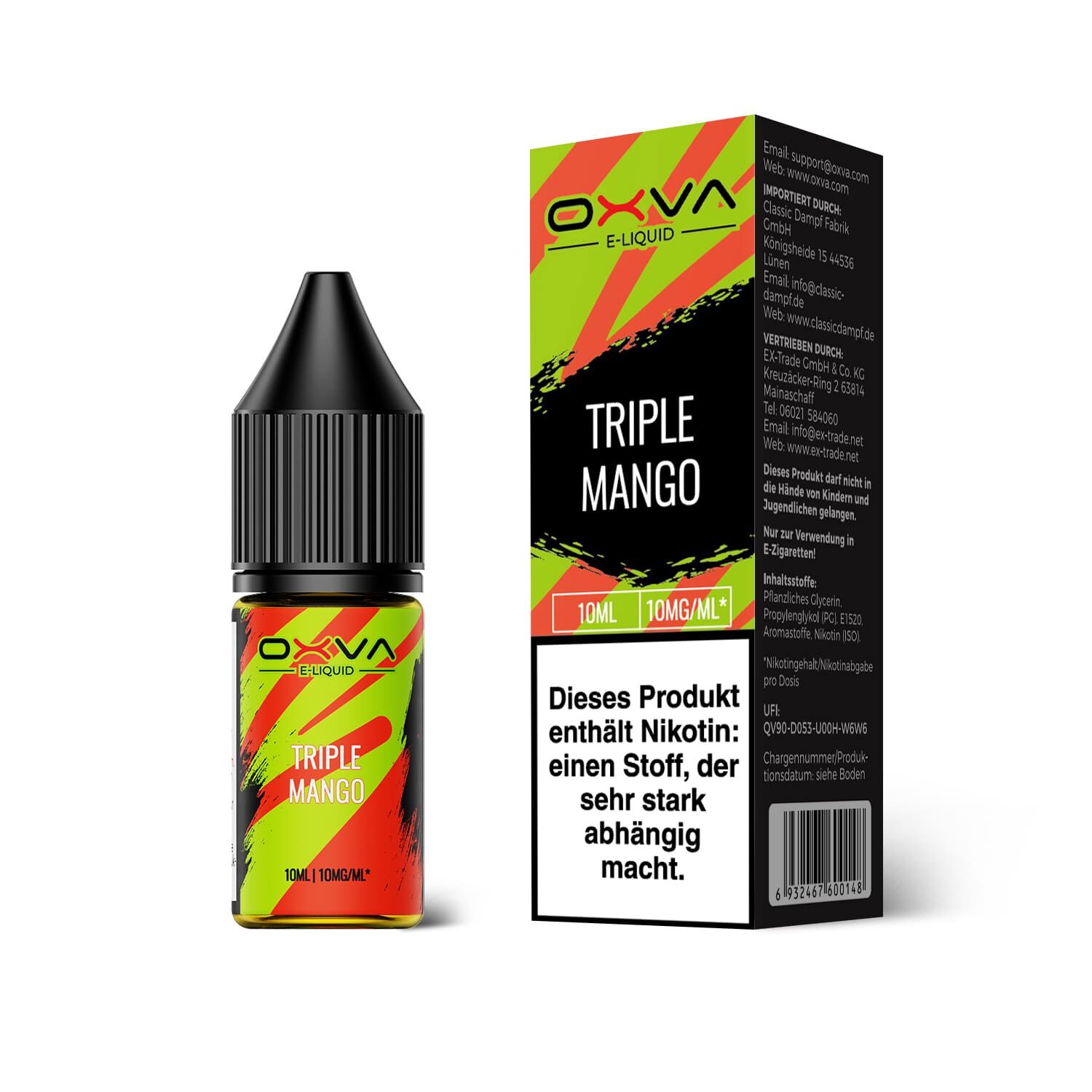 Oxva E-Liquid Nikotinsalz - Triple Mango - 10ml Liquid 10mg 