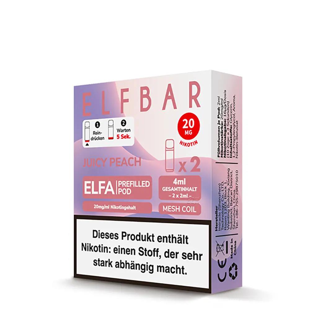 Elfbar Elfa Einweg Pod - Peach Ice (Juicy Peach) - 20mg Nikotinsalz 2ml 