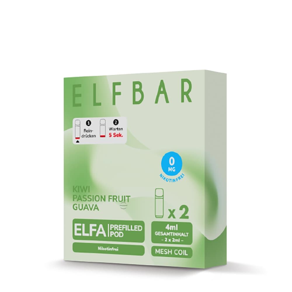 Elfbar Elfa Einweg Pod - Kiwi Passion Fruit Guava - 0mg 2ml 