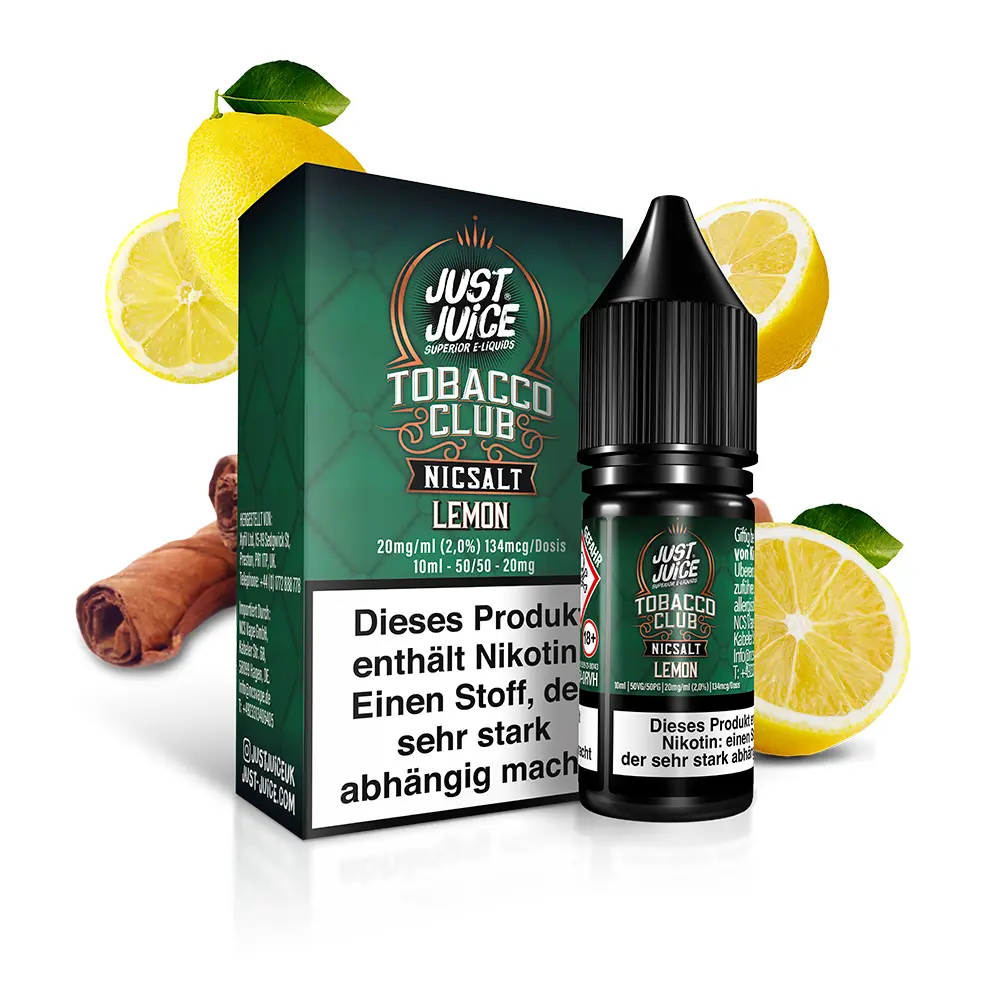 Just Juice Nikotinsalz - Tobacco Club Lemon - 10ml 20mg 