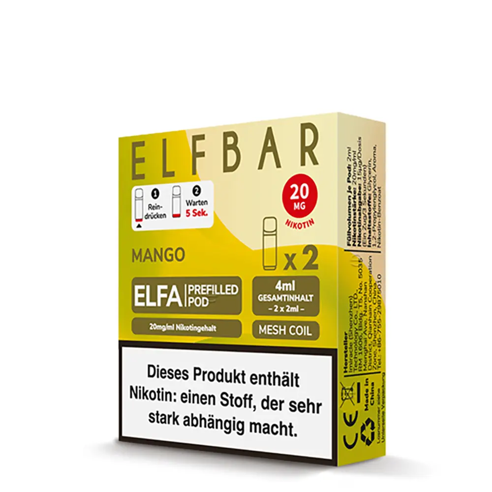 Elfbar Elfa Einweg Pod - Mango - 20mg Nikotinsalz 2ml 