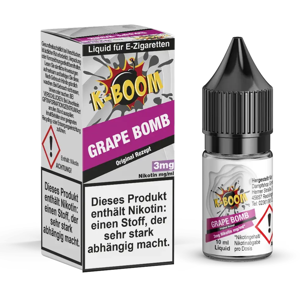 K-Boom Grape Bomb Liquid 3mg 10ml 