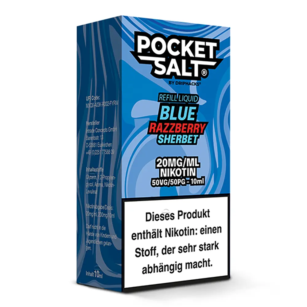 Pocket Salt Blue Razzberry Sherbet Nikotinsalz Liquid 20mg