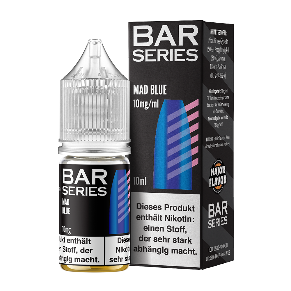 Bar Series Nikotinsalz - Mad Blue - Liquid 10ml 10mg 